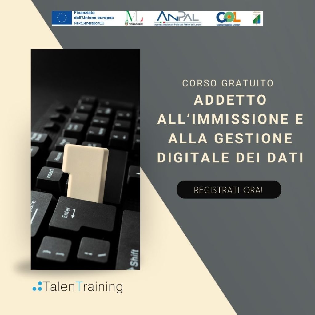 Addetto Allimmissione e alla Gestione Digitale dei Dati 1