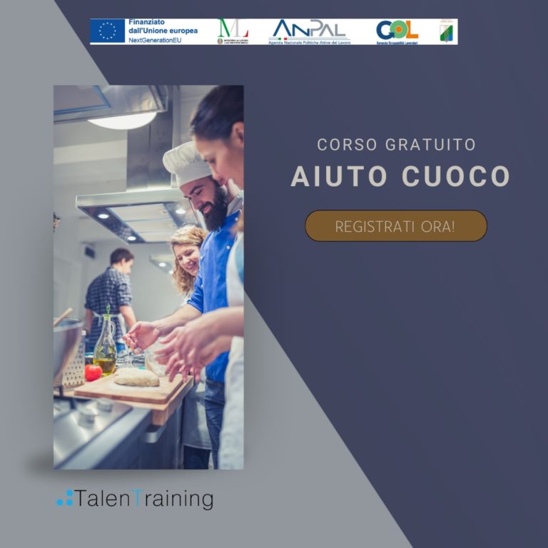 Corso gratuito per Aiuto Cuoco (Percorso 2 – 50 ore) - Programma GOL Abruzzo 1 Aiuto Cuoco 2